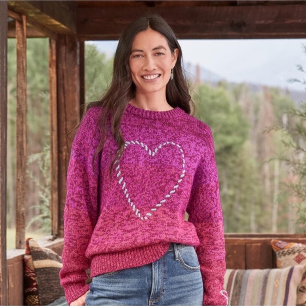 Sundance Pink “Secret Longings” Heart Sweater - Picture 2 of 8